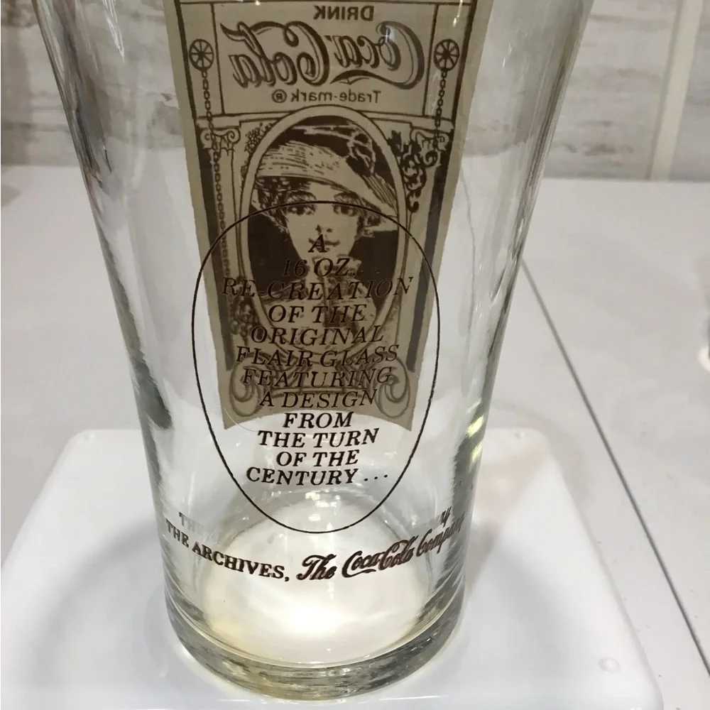 Vintage Coca Cola Flair Glass A Set of 4 Collectable Glasses